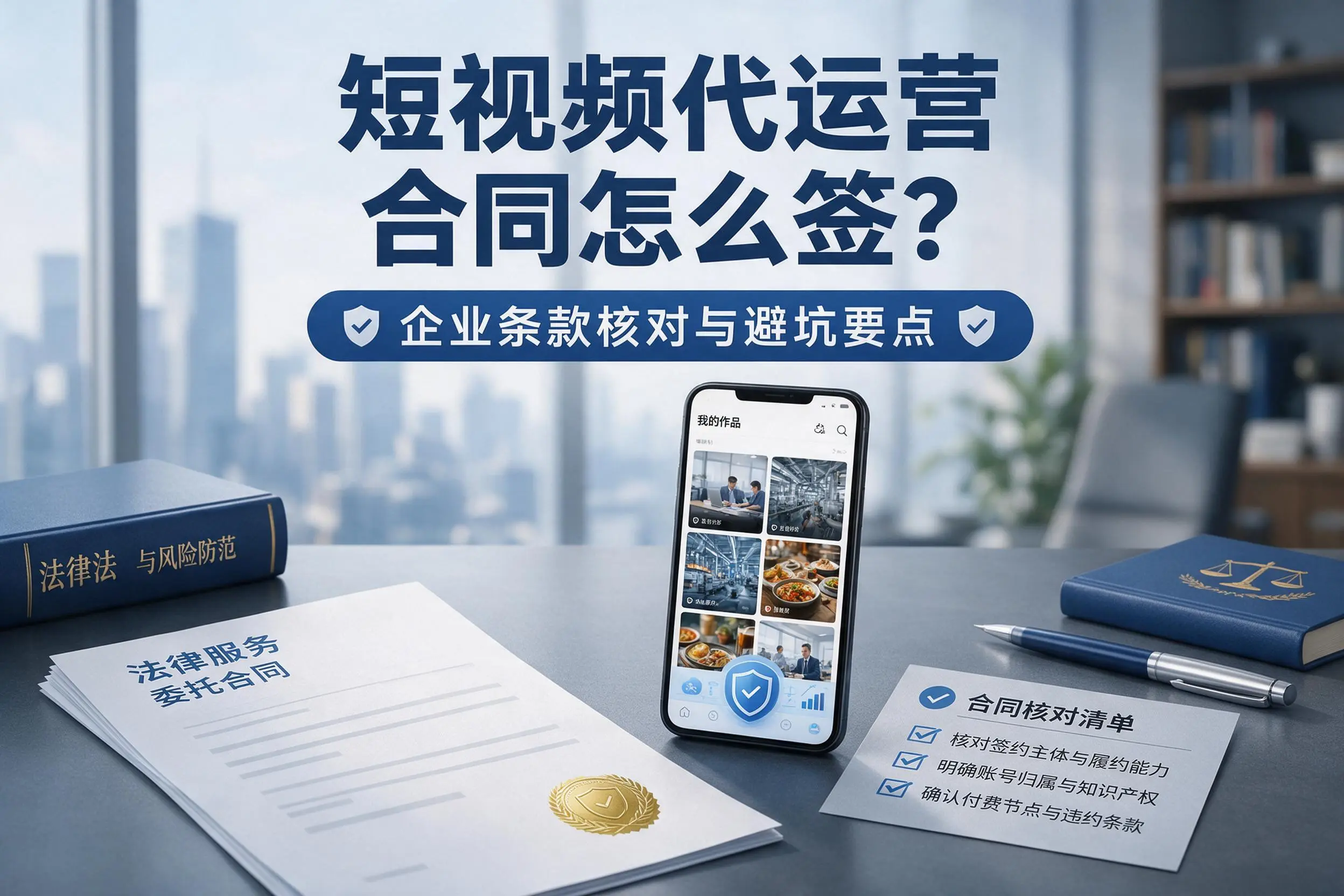 短视频代运营合同怎么签?株洲企业条款核对与避坑要点