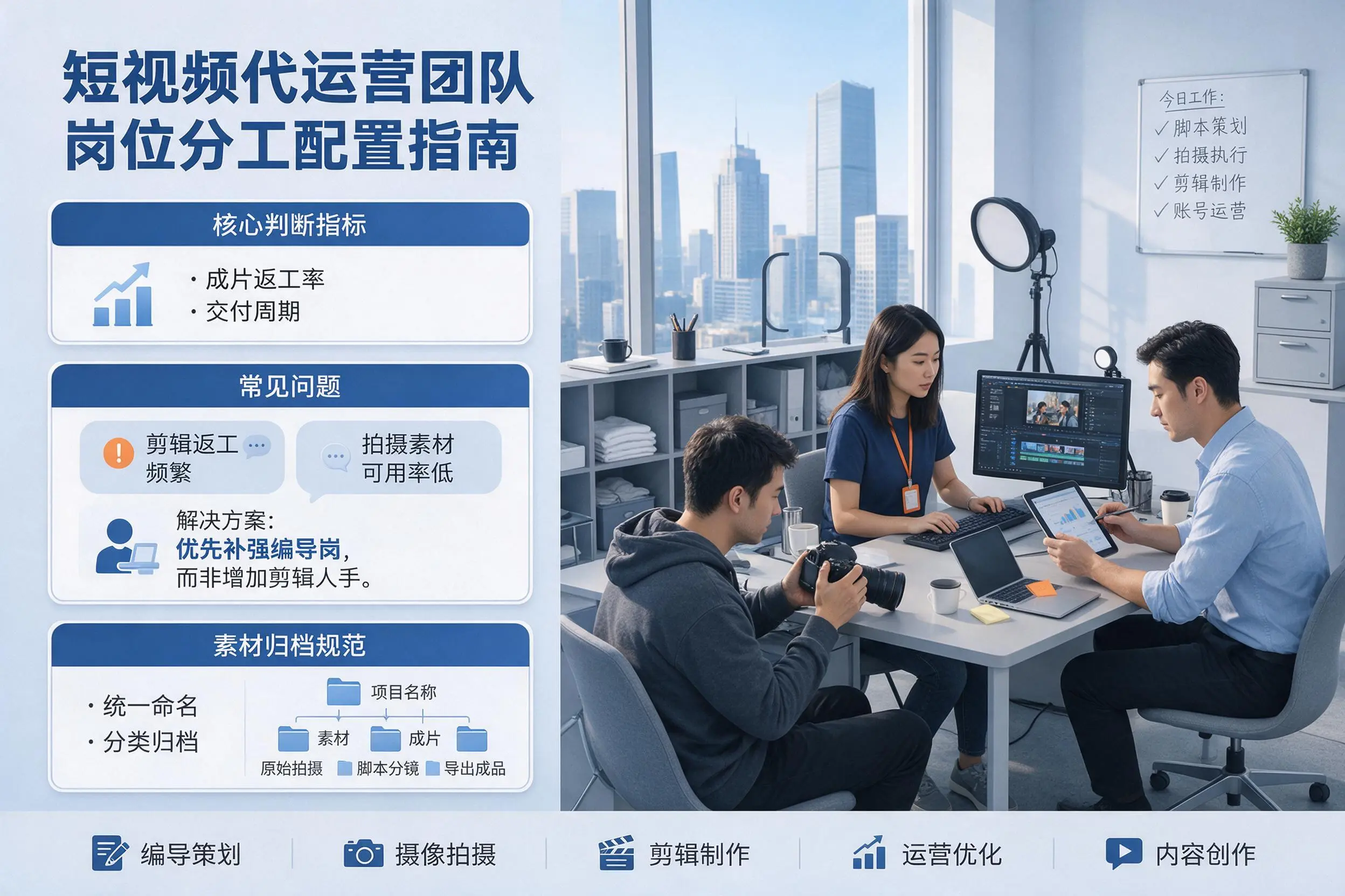 短视频代运营团队如何配置?株洲企业岗位分工科普说明