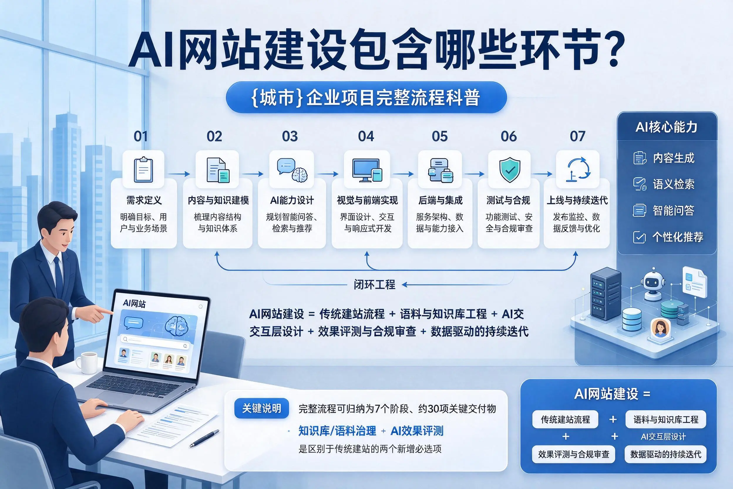 AI网站建设包含哪些环节?株洲企业项目完整流程科普